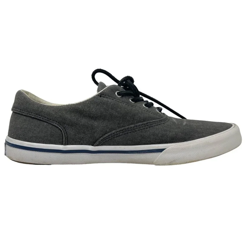 Sperry Striper 2 Gray Canvas Deck Boat Shoe Lace‎ Up STS16795 Size 8 US Preppy